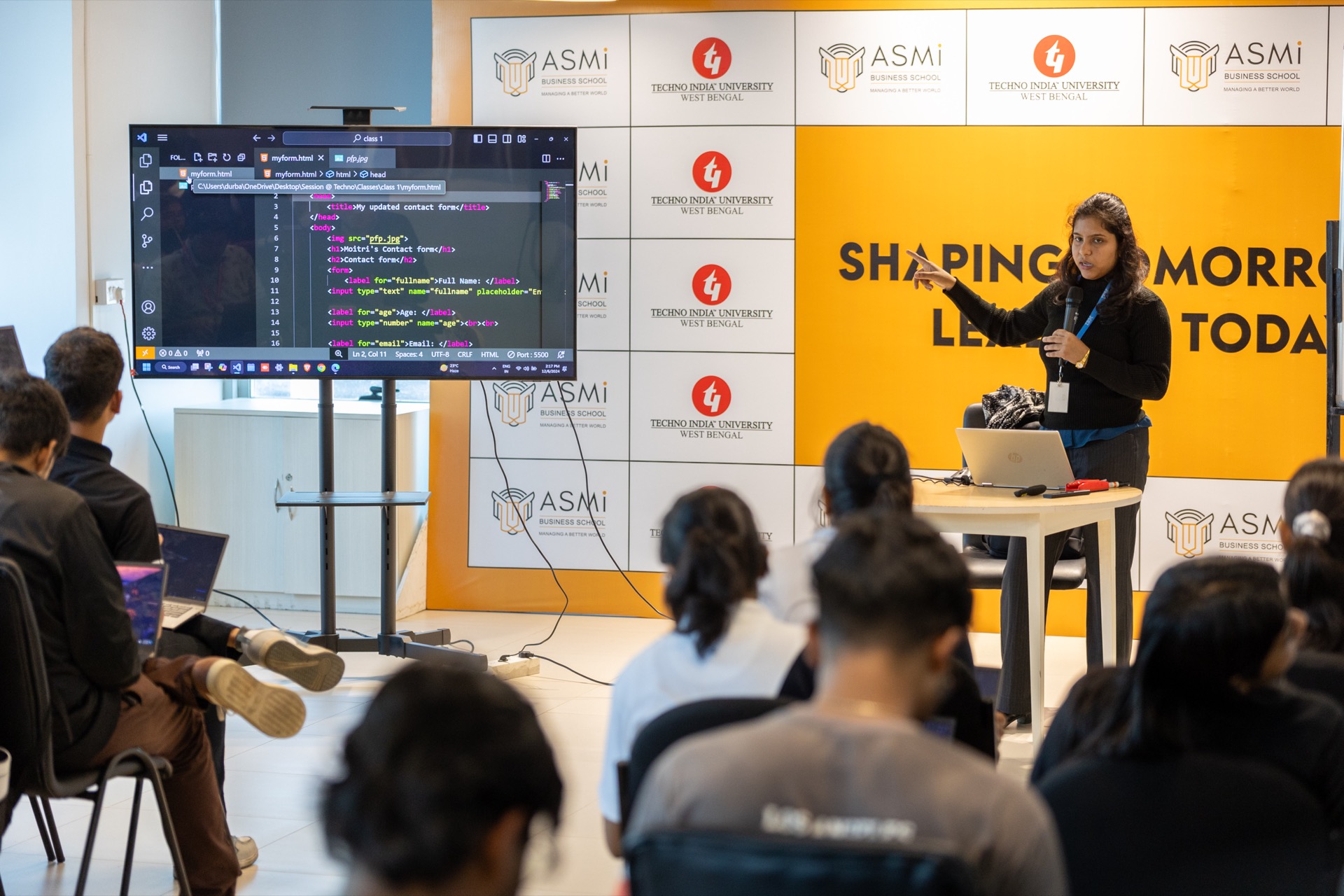 Students in a modern computer lab